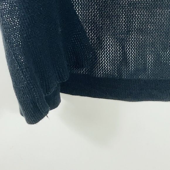 Soft Surroundings Black Mesh Knit Open Cardigan Sweater Vest Womens One Size - Picture 4 of 7